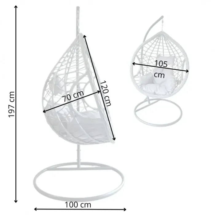 Подвесное кресло-кокон с подушкой Ecarla KR26 Серый