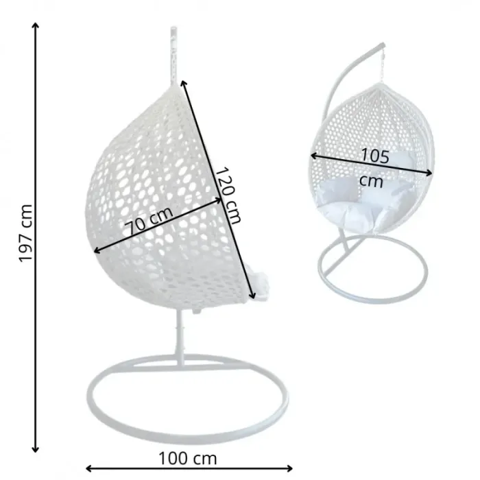 Подвесное кресло-кокон с подушкой Ecarla KR28 Коричневый