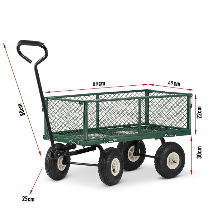 Транспортная тележка садовая + брезент HIGHER WOS02 89х49х22 см | 450 кг