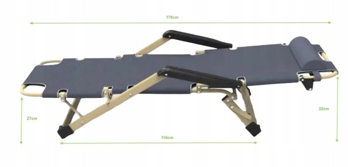 Садовий шезлонг тканинний + матрац IdealGarden CT-SF02-BK-B Чорний