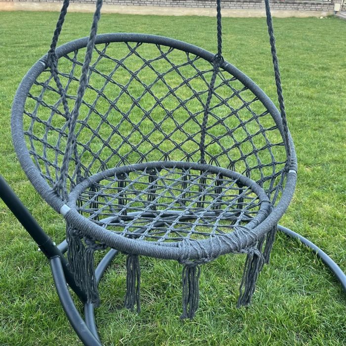 Подвесное кресло-качалка с водонепроницаемой подушкой GRAZIA 2307 Темно-серый