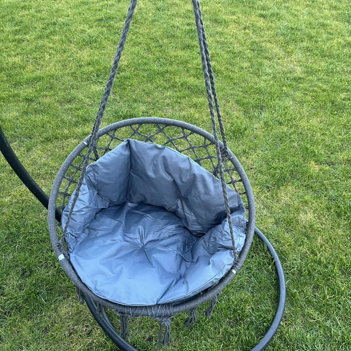 Подвесное кресло-качалка с водонепроницаемой подушкой GRAZIA 2307 Темно-серый