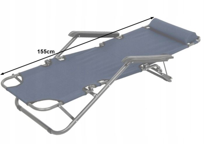 Садовый шезлонг тканевый с матрасом RahheGarden Linosa Черный + Коричневый