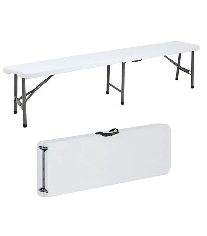 Набор садовой мебели Ecarla: стол 180 см + 2 скамейки Белый