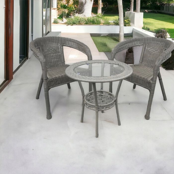 Набор садовой мебели IdealGarden MAS-RS - стол 60 см + 2 кресла | Серый