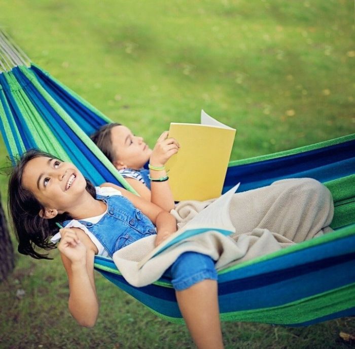 Подвесной двухместный садовый гамак Bluegarden 200х150 см Синий