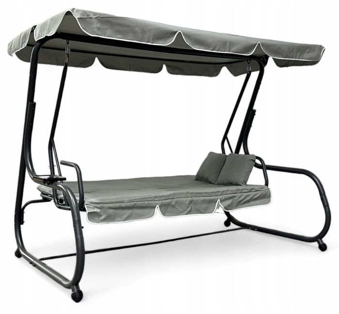 Садовые качели раскладные IdealGarden MAS-4026-1 3-х местные Светло-серый