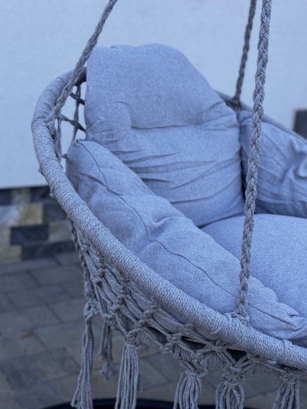 Подвесное кресло-качалка с подушкой GRAZIA MAS-RHC-002 Светло-серый