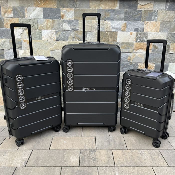 Валіза дорожня середня з поліпропілену Wings PP06 M Чорний
