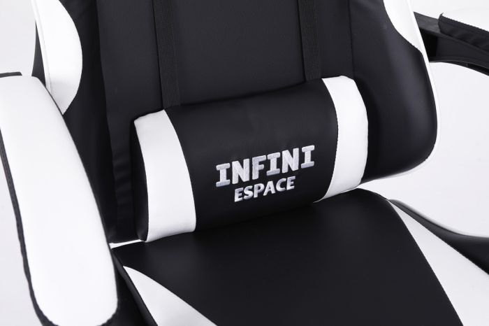Комп‘ютерне крісло з підставкою для ніг INFINI ESPACE Чорно-білий