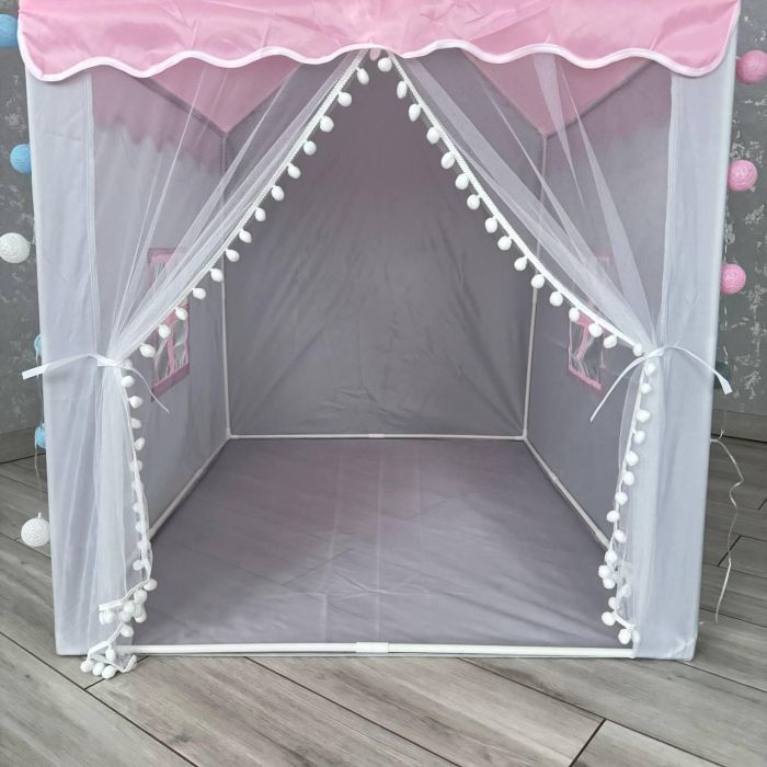 Детская палатка с фонариками Ecarla BAL13R Серо-розовый