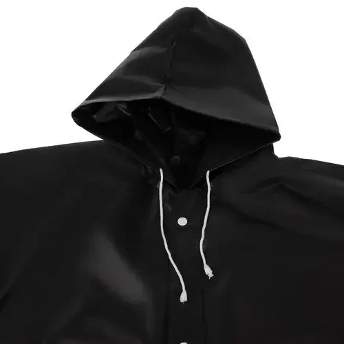 Водонепроникний плащ на застібках з капюшоном Trizand 21840 Чорний