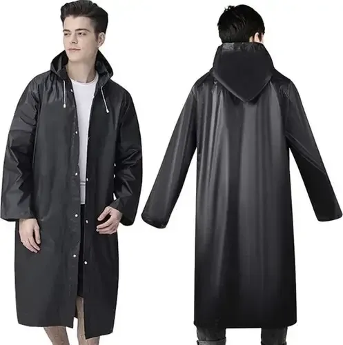 Водонепроницаемый плащ на застежках с капюшоном Trizand 21840 Черный