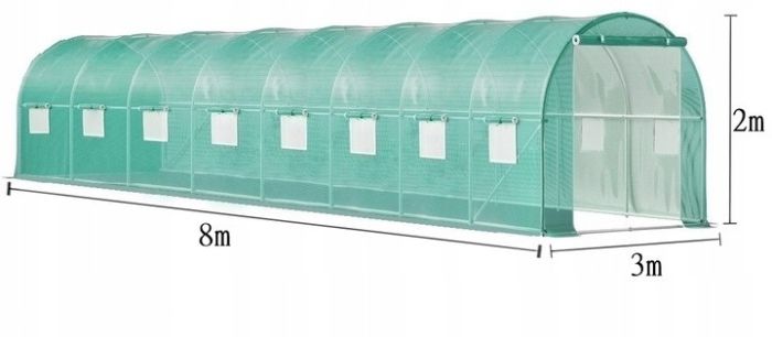 Теплица Agromen 6184 8х3х2 м 24 м² (труба 25 мм)
