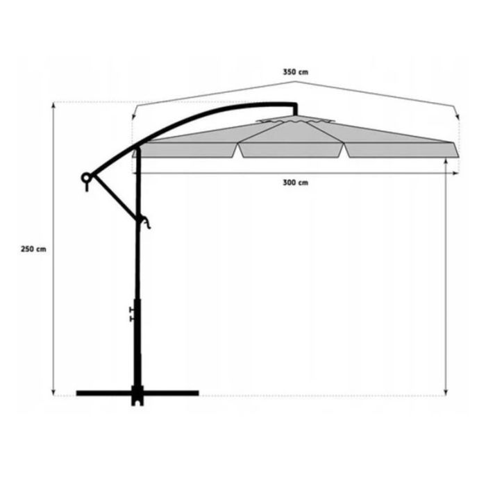 Зонт садовый с наклоном Ecarla OGP04 Графитовый