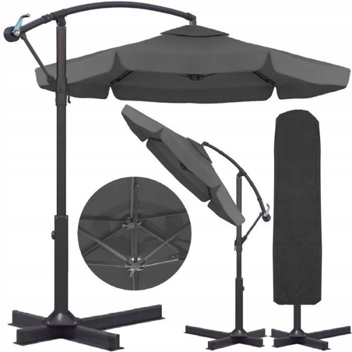 Парасоля садова з нахилом Ecarla OGP04 Графітовий