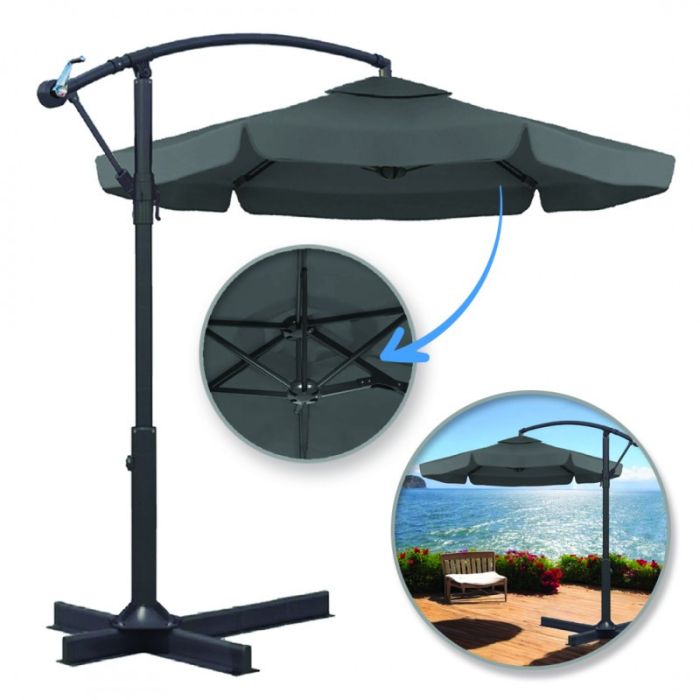 Парасоля садова з нахилом Ecarla OGP04 Графітовий