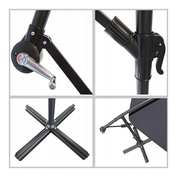 Зонт садовый с наклоном и LED подсветкой Ecarla OGP11K Кремовый