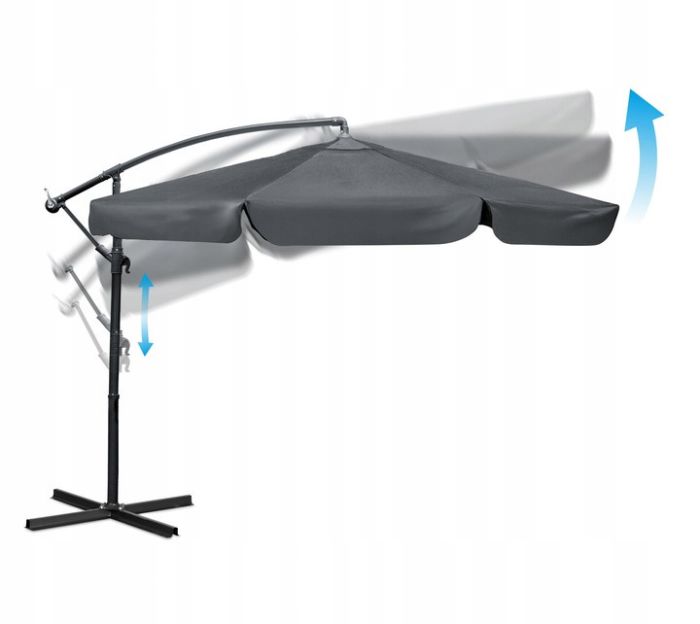 Парасоля садова з нахилом PLONOS PL-880 Сірий