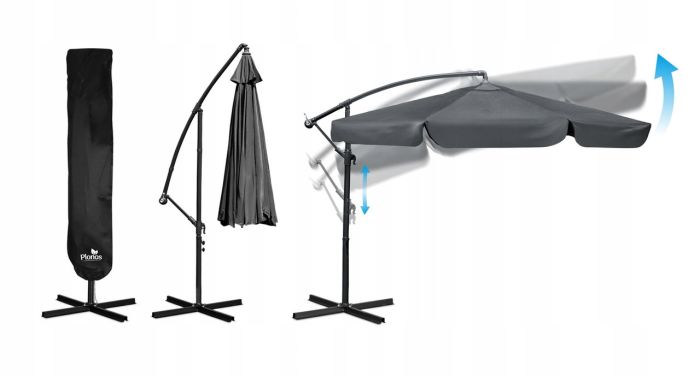 Парасоля садова з нахилом PLONOS PL-880 Сірий