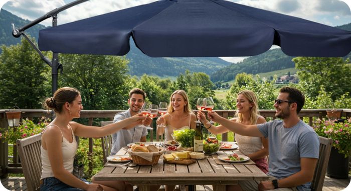 Парасоля садова з нахилом PLONOS PL-880 Бежевий