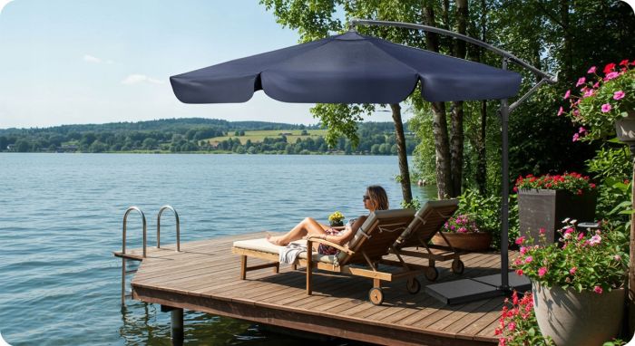 Зонт садовый с наклоном PLONOS PL-880 Синий