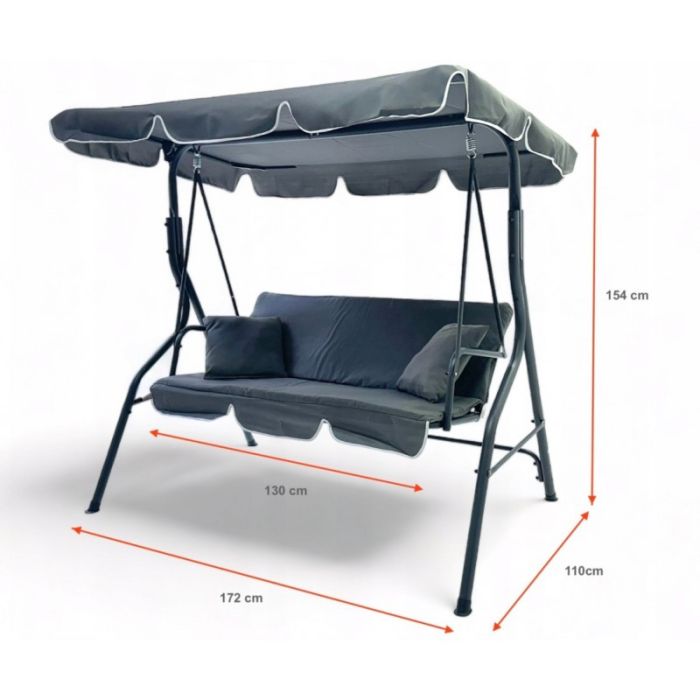 Садовые качели Ecarla H001 3-х местные Зеленый