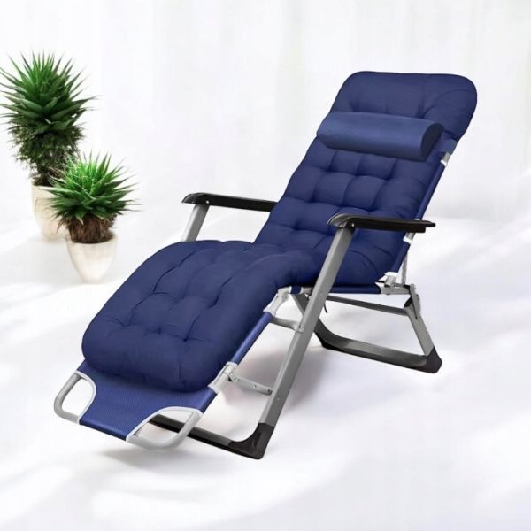 Садовий шезлонг тканинний + матрац IdealGarden CT-SF02-BL-G Синій