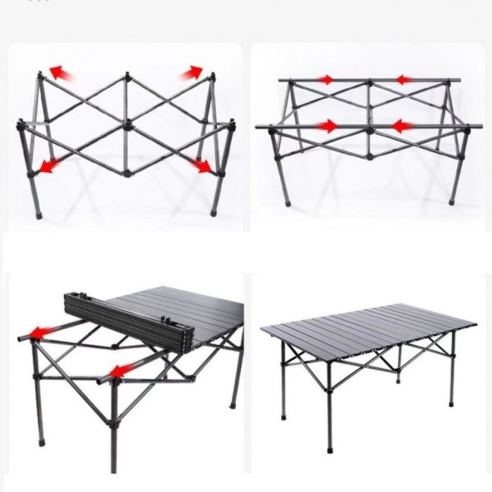 Розкладний стіл для кейтерингу Ecarla SC09SZ | 95x56x50 см Сірий