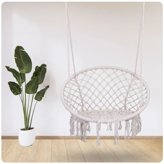 Підвісне крісло-гойдалка без подушки BOHO 290001 Бежевий