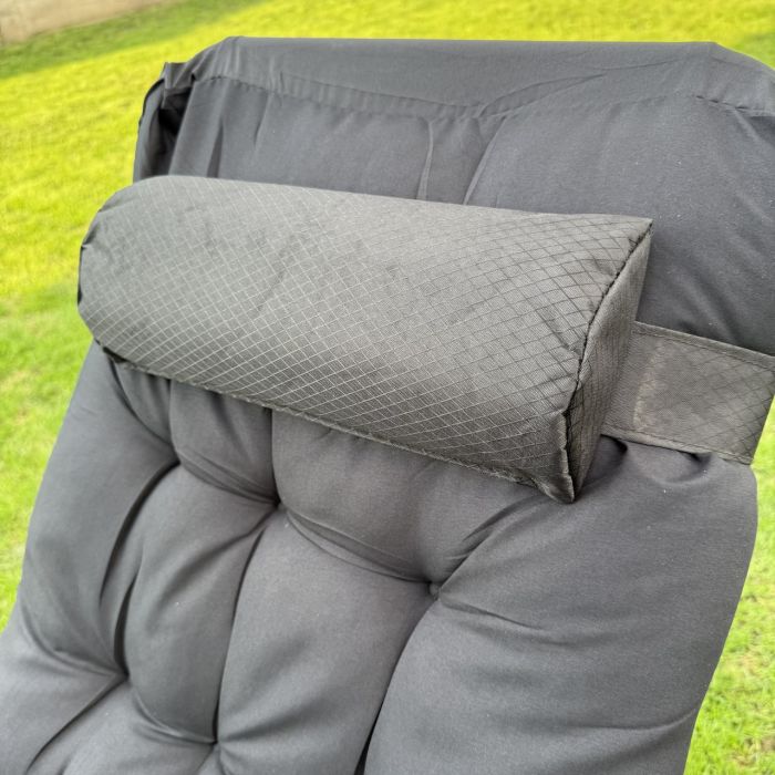 Садовый шезлонг тканевый + матрас IdealGarden CT-SF02-2406 Черный