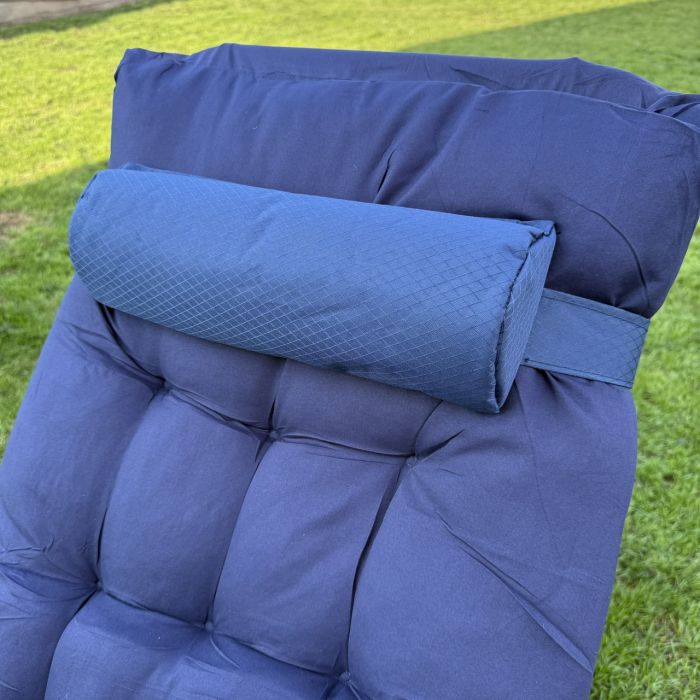 Садовий шезлонг тканинний + матрац IdealGarden CT-SF02-2405 Сіро-синій