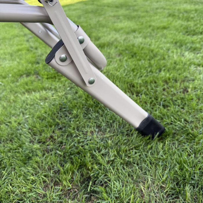 Садовий шезлонг тканинний + матрац IdealGarden CT-SF02-2403 Сіро-чорний