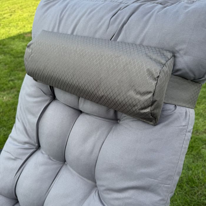 Садовый шезлонг тканевый + матрас IdealGarden CT-SF02-2404 Серый