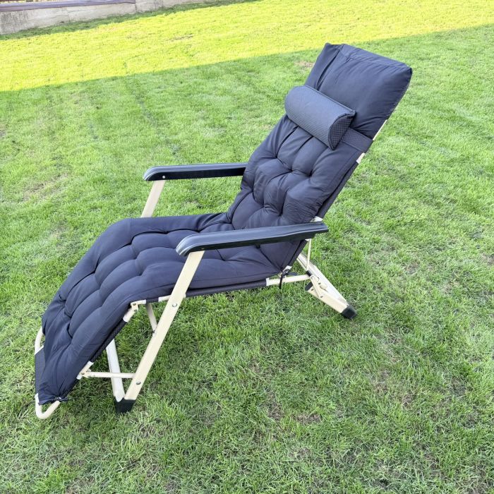 Садовый шезлонг тканевый + матрас IdealGarden CT-SF02-2401 Золото-черный