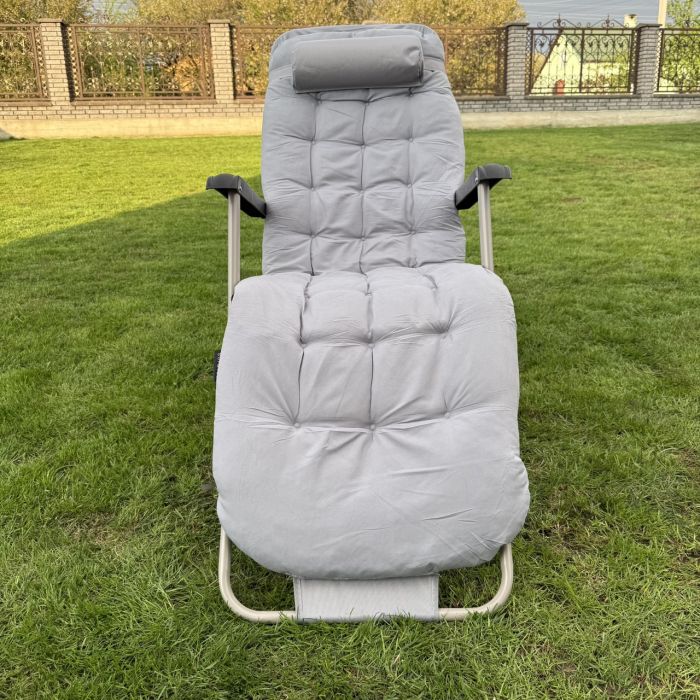 Садовый шезлонг тканевый + матрас Sofotel ChillWell 286402 Светло-серый