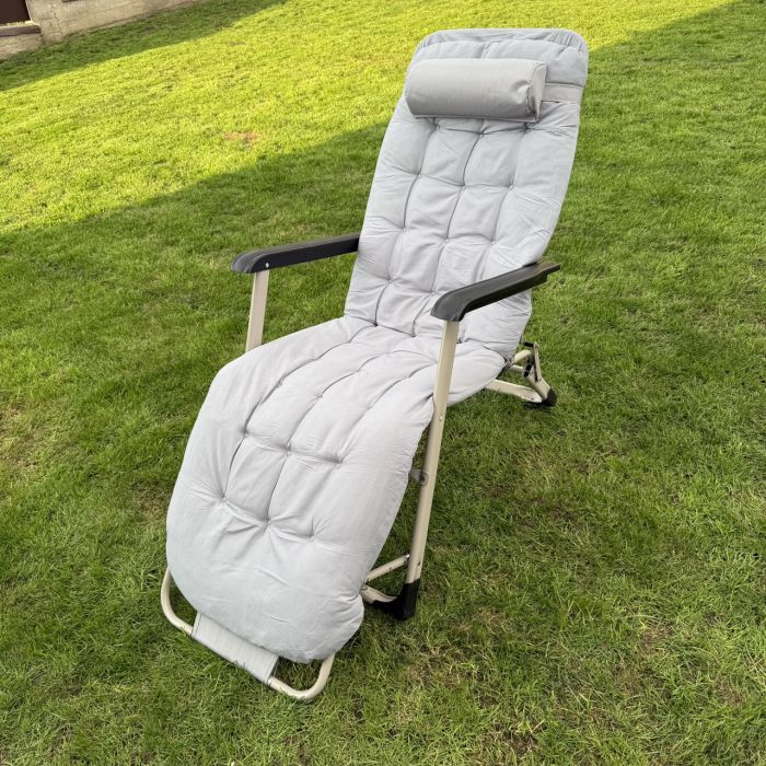 Садовий шезлонг тканинний + матрац Sofotel ChillWell 286402 Світло-сірий