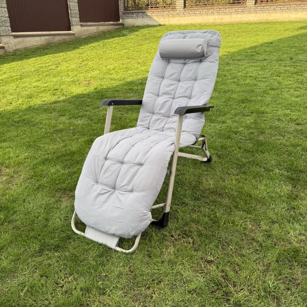 Садовый шезлонг тканевый + матрас Sofotel ChillWell 286402 Светло-серый