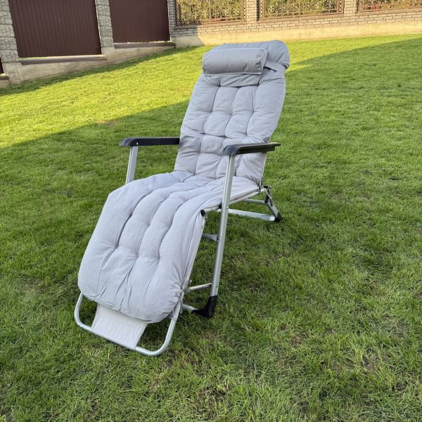 Садовый шезлонг тканевый + матрас Sofotel ChillWell 286401 Серый