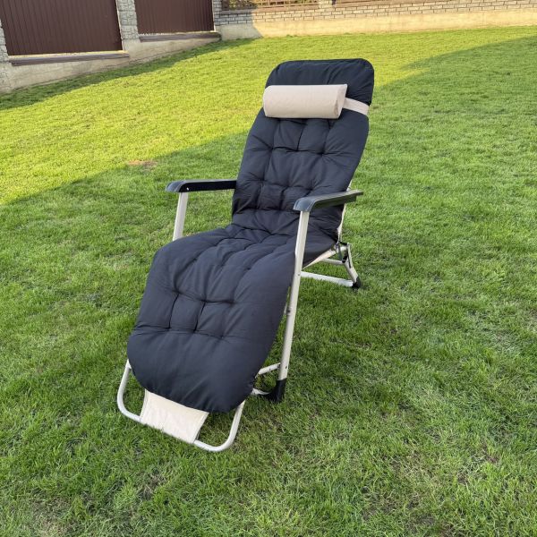 Садовый шезлонг тканевый + матрас Sofotel ChillWell 286400 Черный