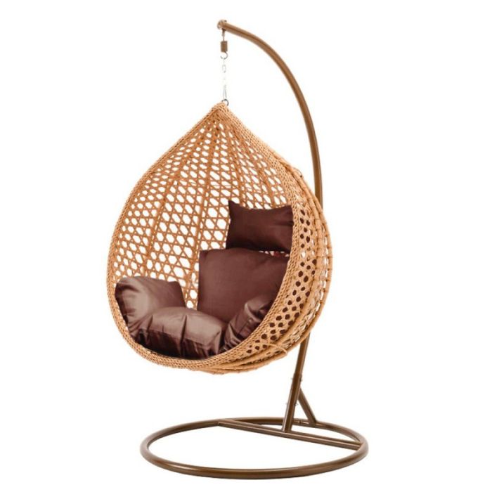 Підвісне крісло-кокон з подушкою Ecarla KR28BR Коричневий