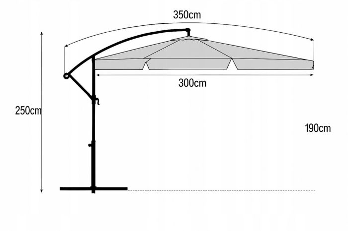 Зонт садовый с наклоном Ideal Garden YN7011 Зеленый