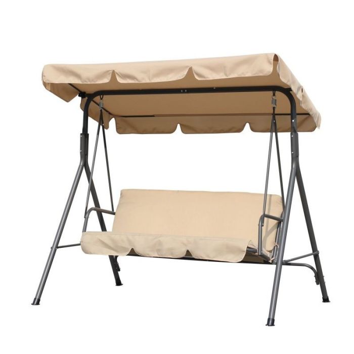 Садова гойдалка Ecarla H001 3-х місна Бежевий