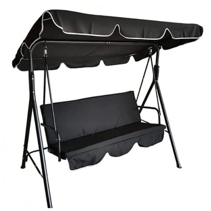 Садовые качели Ecarla H001 3-х местные Черный