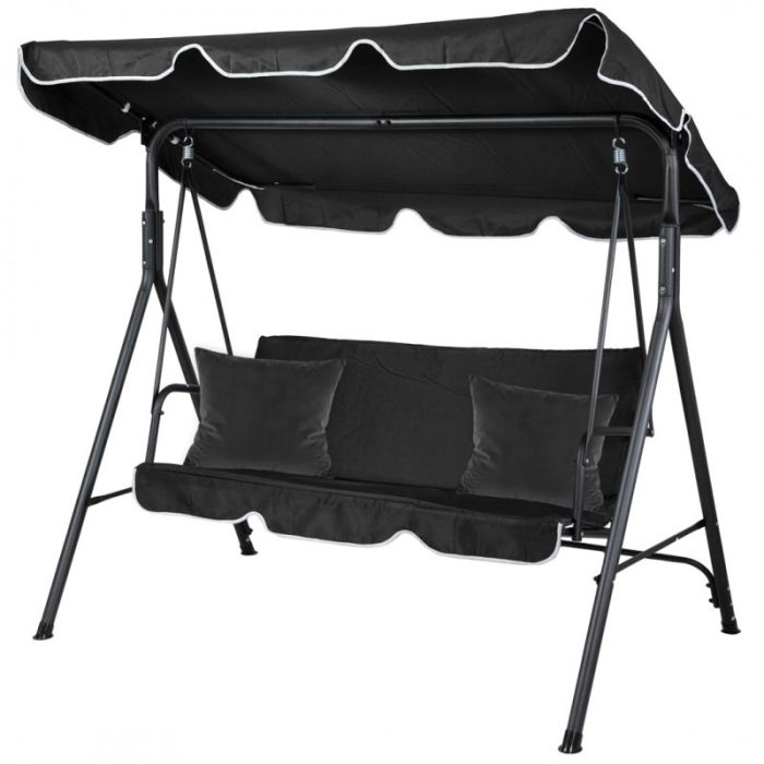 Садова гойдалка Ecarla H001 3-х місна Чорний