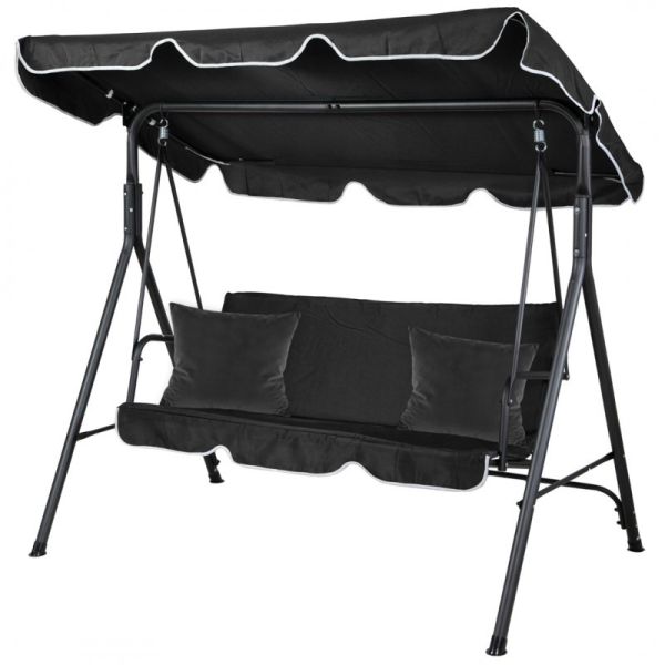 Садовые качели Ecarla H001 3-х местные Черный