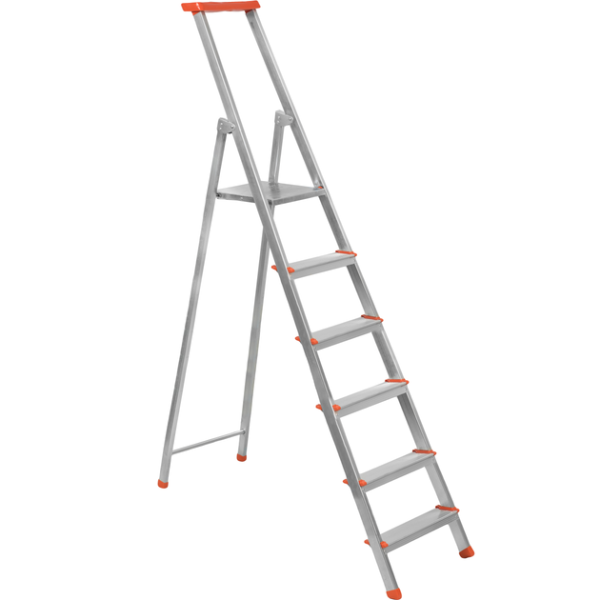 Односторонняя 6-ступенчатая алюминиевая лестница Kanat KA-KAM-205 125 кг