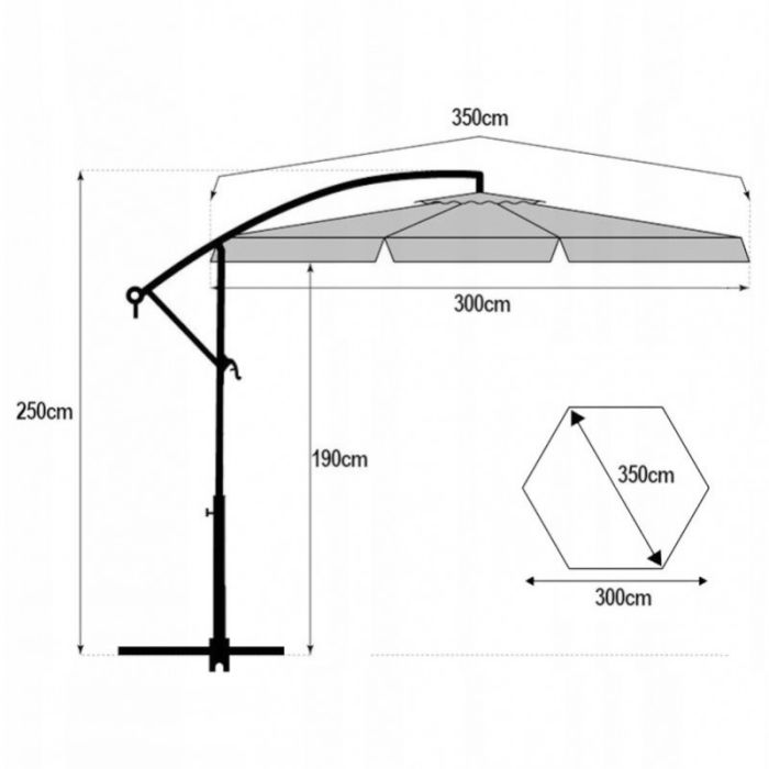 Зонт садовый с наклоном и LED подсветкой Ecarla OGP11K Кремовый