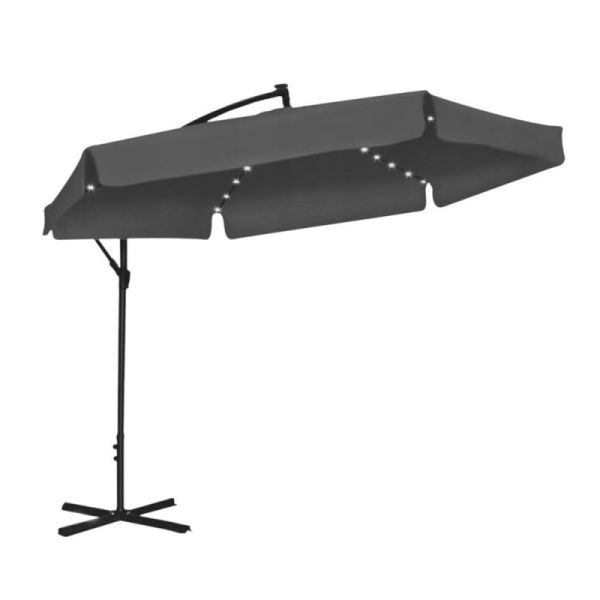Зонт садовый с наклоном и LED подсветкой Ecarla OGP11SZ Графитовый