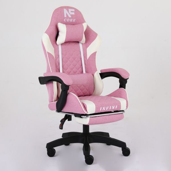 Комп'ютерне крісло із тканини Infini Core Рожево-білий